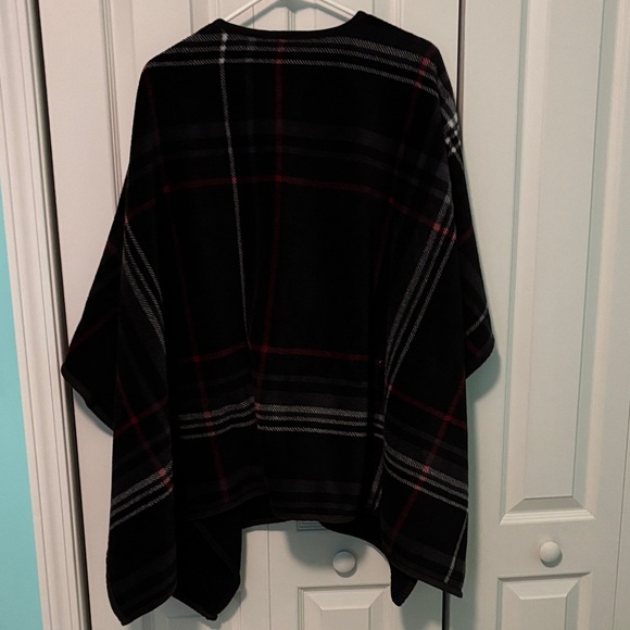 Cuddl Duds Black Plaid Cozy Poncho/Shawl Size L/XL - Picture 5 of 6
